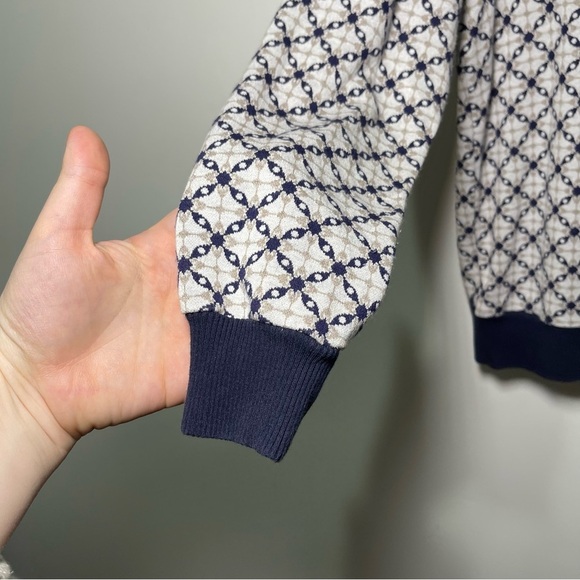 MARC by Marc Jacobs women's navy and white Andrea Jacquard long sleeve sweater S - Picture 5 of 8